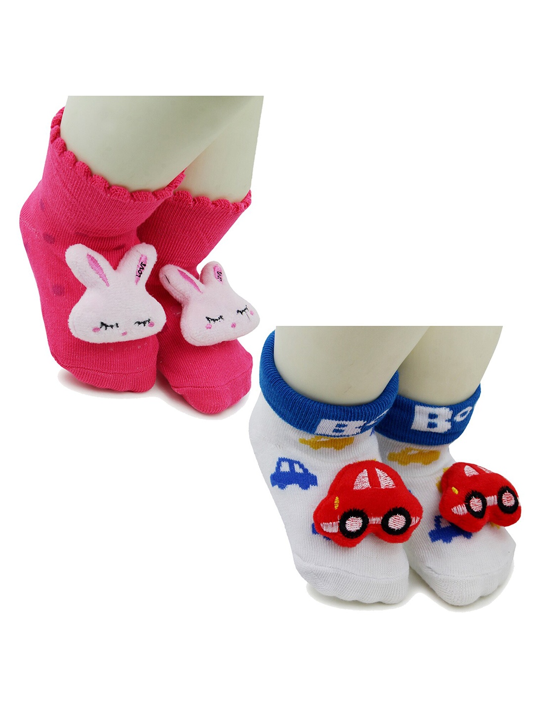 

BAESD Infants Pack Of 2 Patterned Ankle Length Socks, Pink