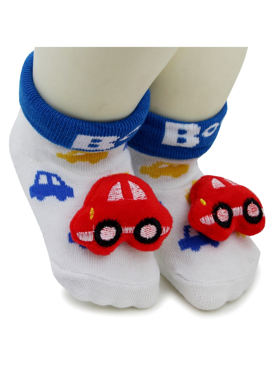 

BAESD Infants Car Print Ankle-Length Socks, White
