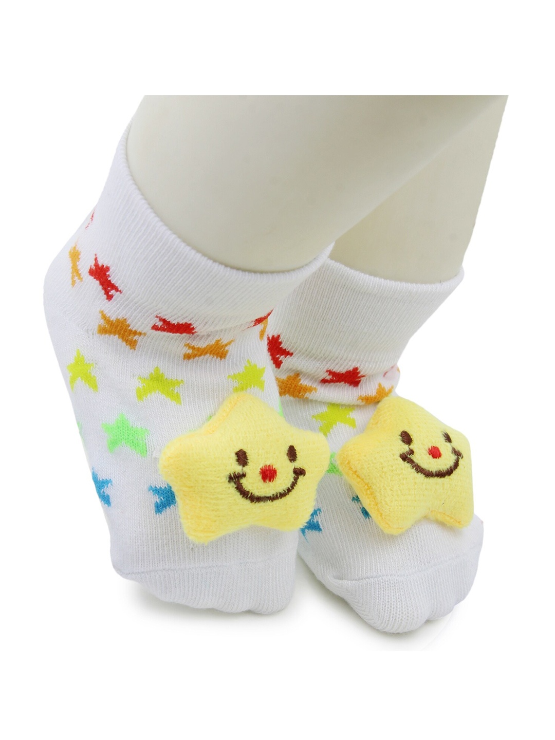 

BAESD Infants Star Patterned Anti Skid Ankle Length Socks, White