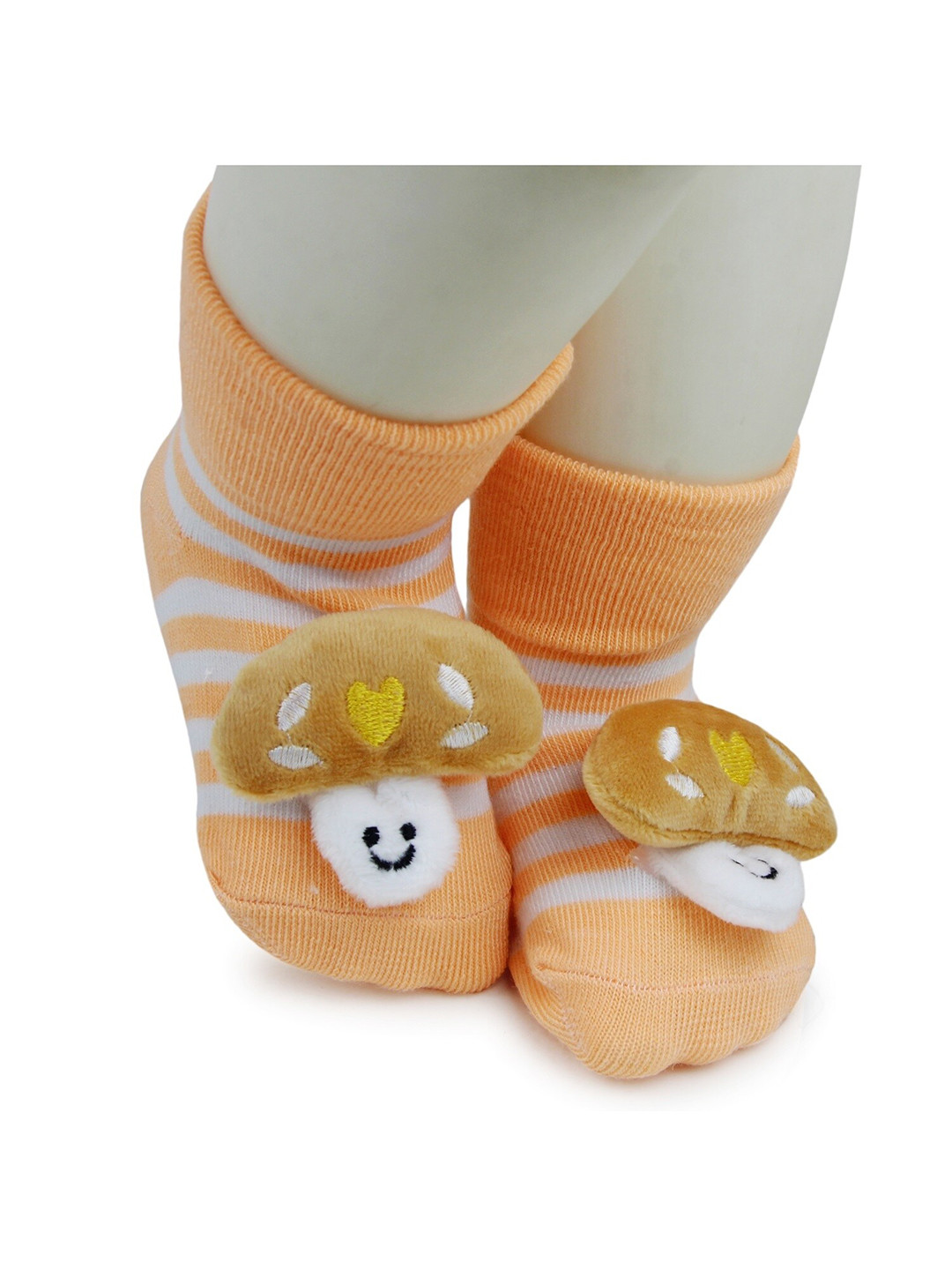 

BAESD Infant Kids Striped Above Ankle Length Anti-Skid Socks, Orange