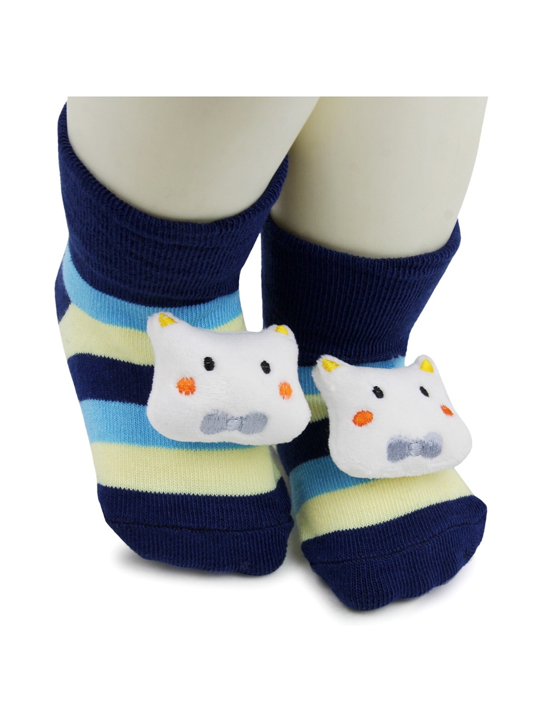 

BAESD Infants Patterned Anti-Skid Cotton Ankle Length Socks, Navy blue