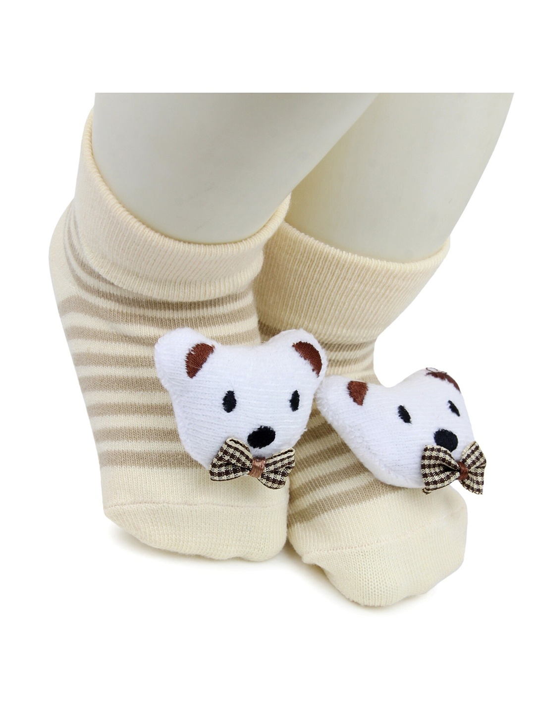 

BAESD Kids Patterned Anti-Skid Cotton Ankle Length Socks, Beige