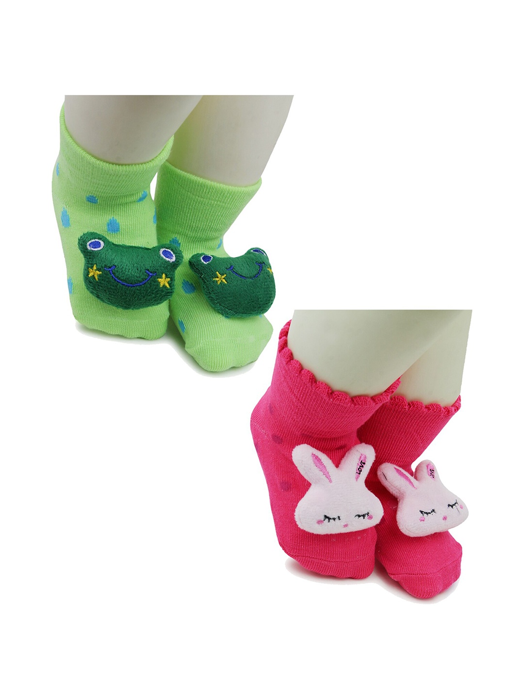 

BAESD Infants Pack Of 2 Patterned Ankle Length Socks, Green