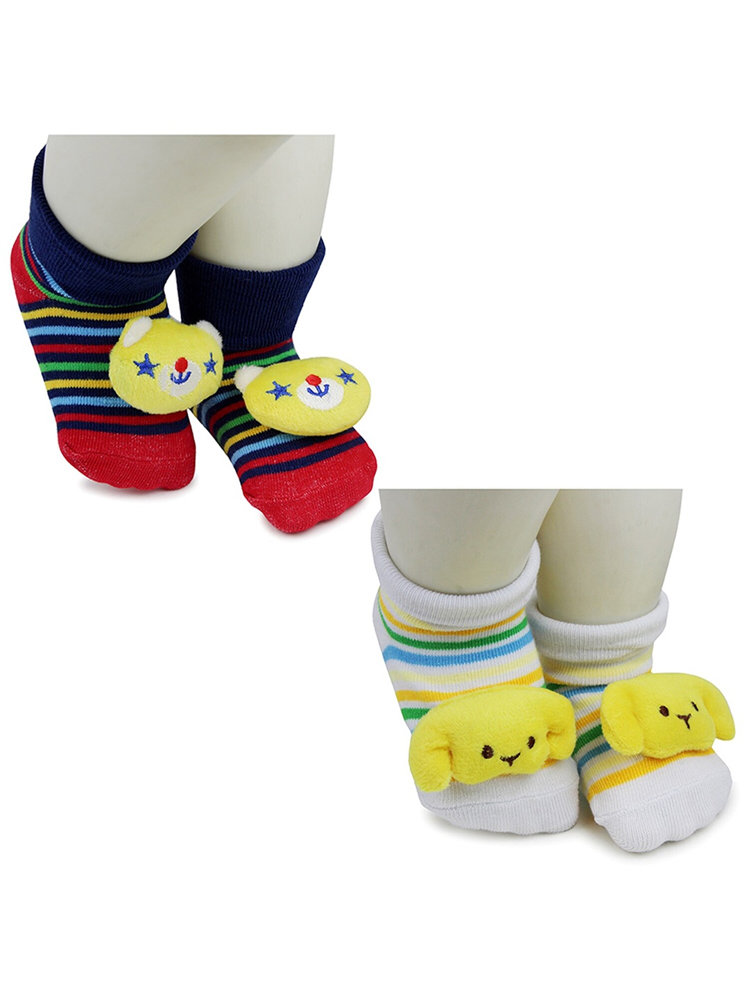 

BAESD Infants Pack of 2 Striped Ankle-Length Socks, Navy blue