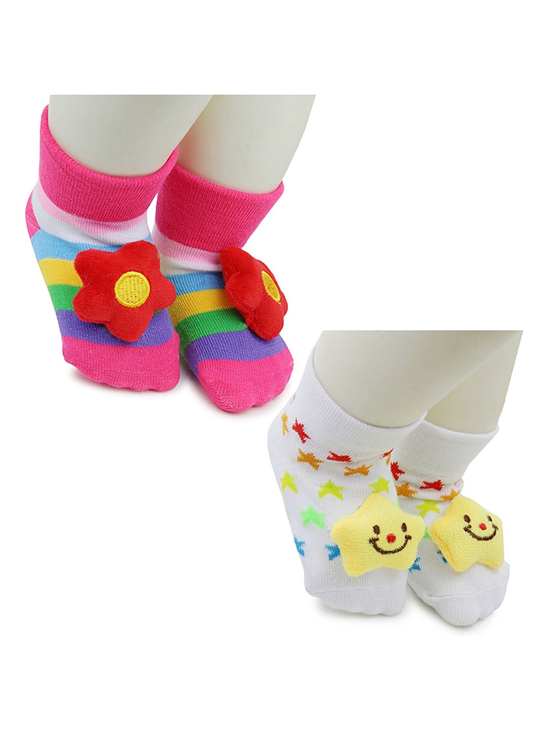 

BAESD Infants Pack Of 2 Patterned Ankle Length Socks, Pink