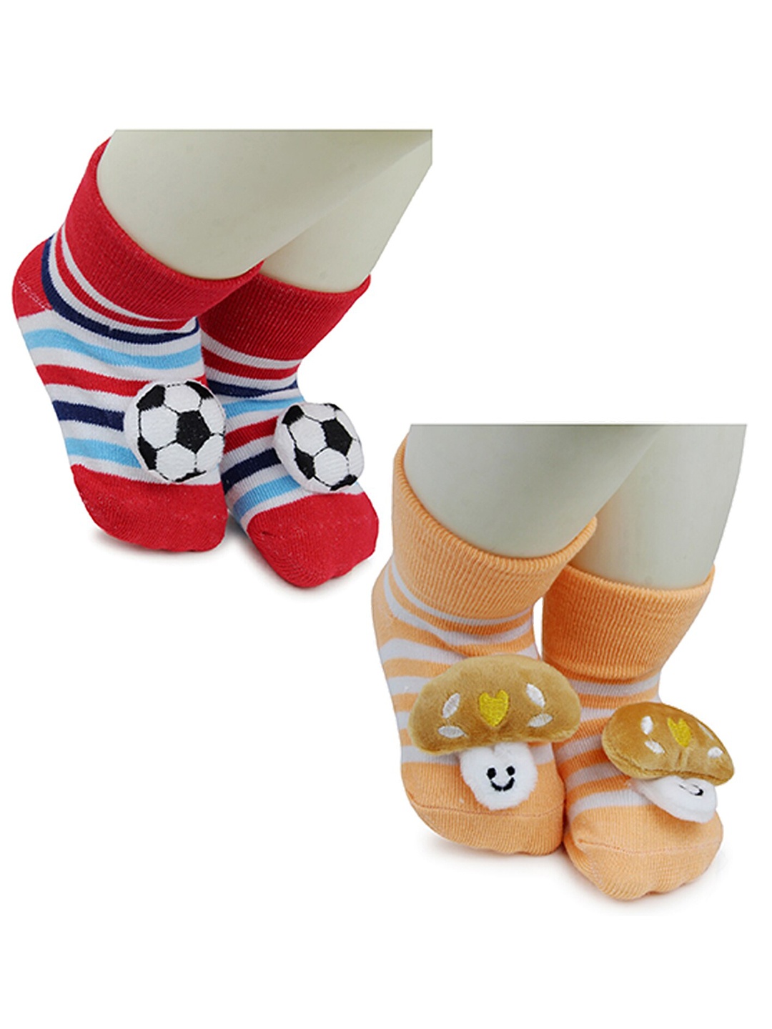 

BAESD Infants Pack Of 2 Patterned Cotton Above Ankle-length Socks, Red