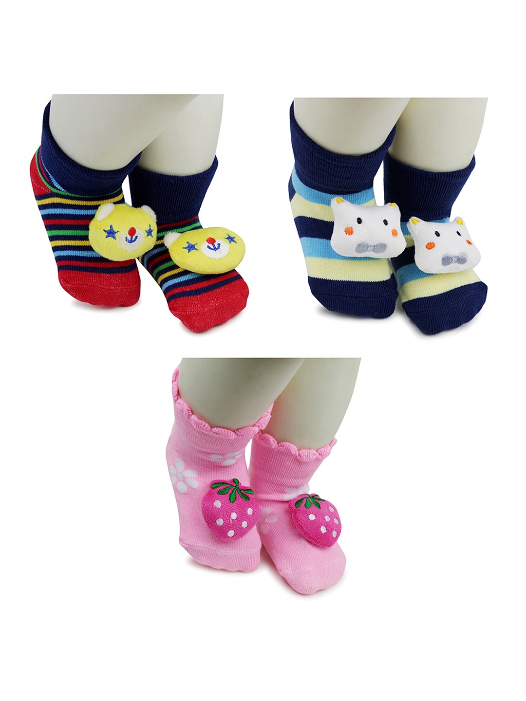 

BAESD Infants Pack of 3 Anti Skid Above Ankle Length Socks, Navy blue