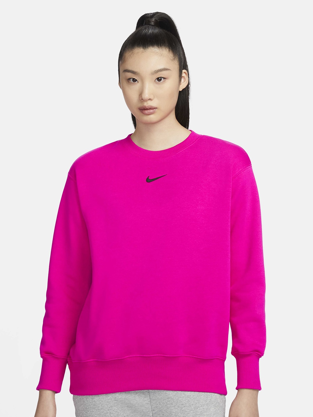 

Nike Sportswear Phoenix Fleece Oversized Crew-Neck Pullover Sweatshirt, Pink