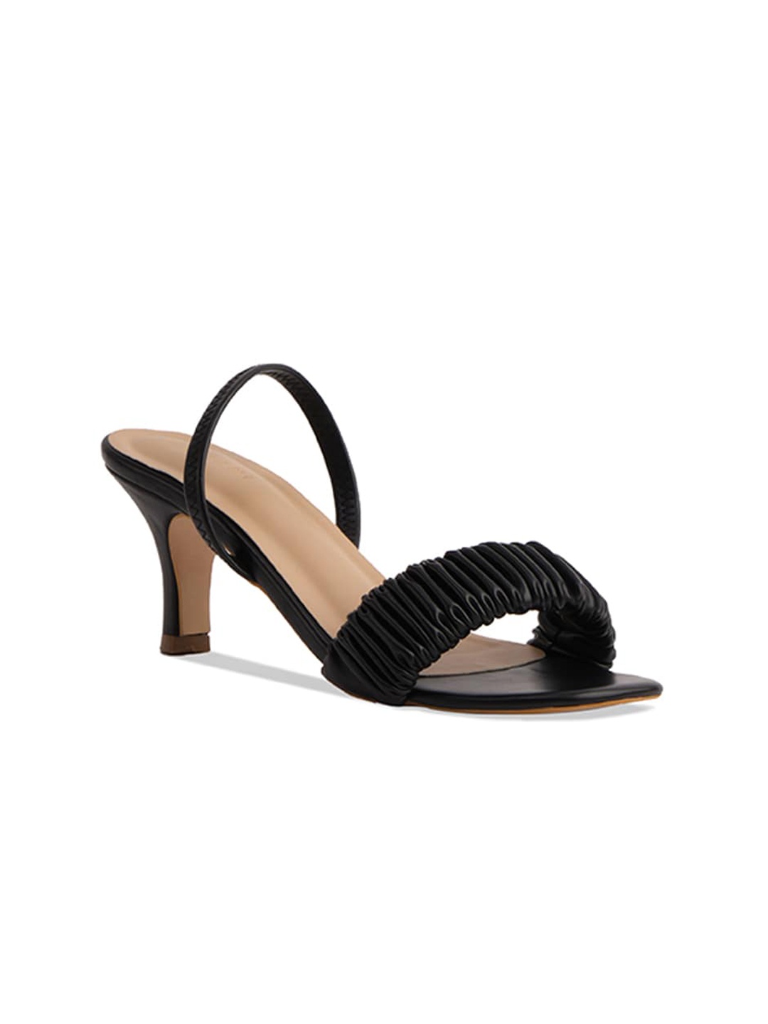 

ERIDANI Tokyo Ruched Strap Slim Heels, Black