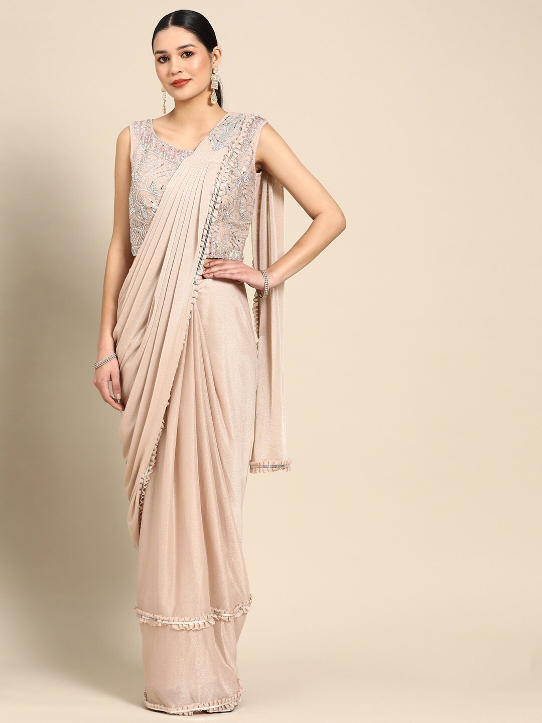 

Mitera Ready to Wear Saree, Peach