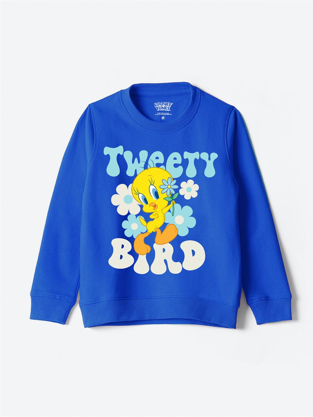 

YK Warner Bros Girls Tweety Printed Cotton Sweatshirt, Blue