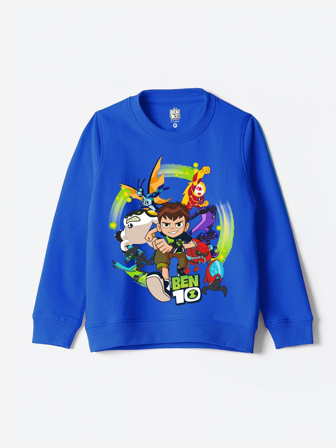 

YK Warner Bros Boys Ben 10 Printed Cotton Sweatshirt, Blue