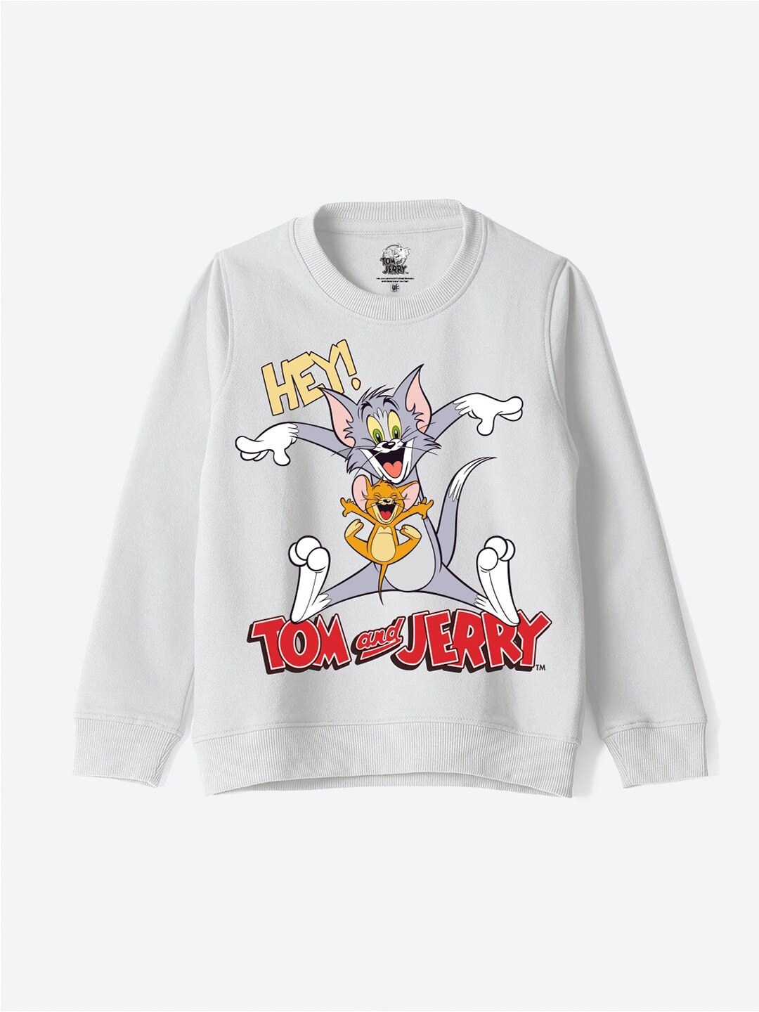 

YK Warner Bros Boys Tom & Jerry Printed Cotton Sweatshirt, Grey