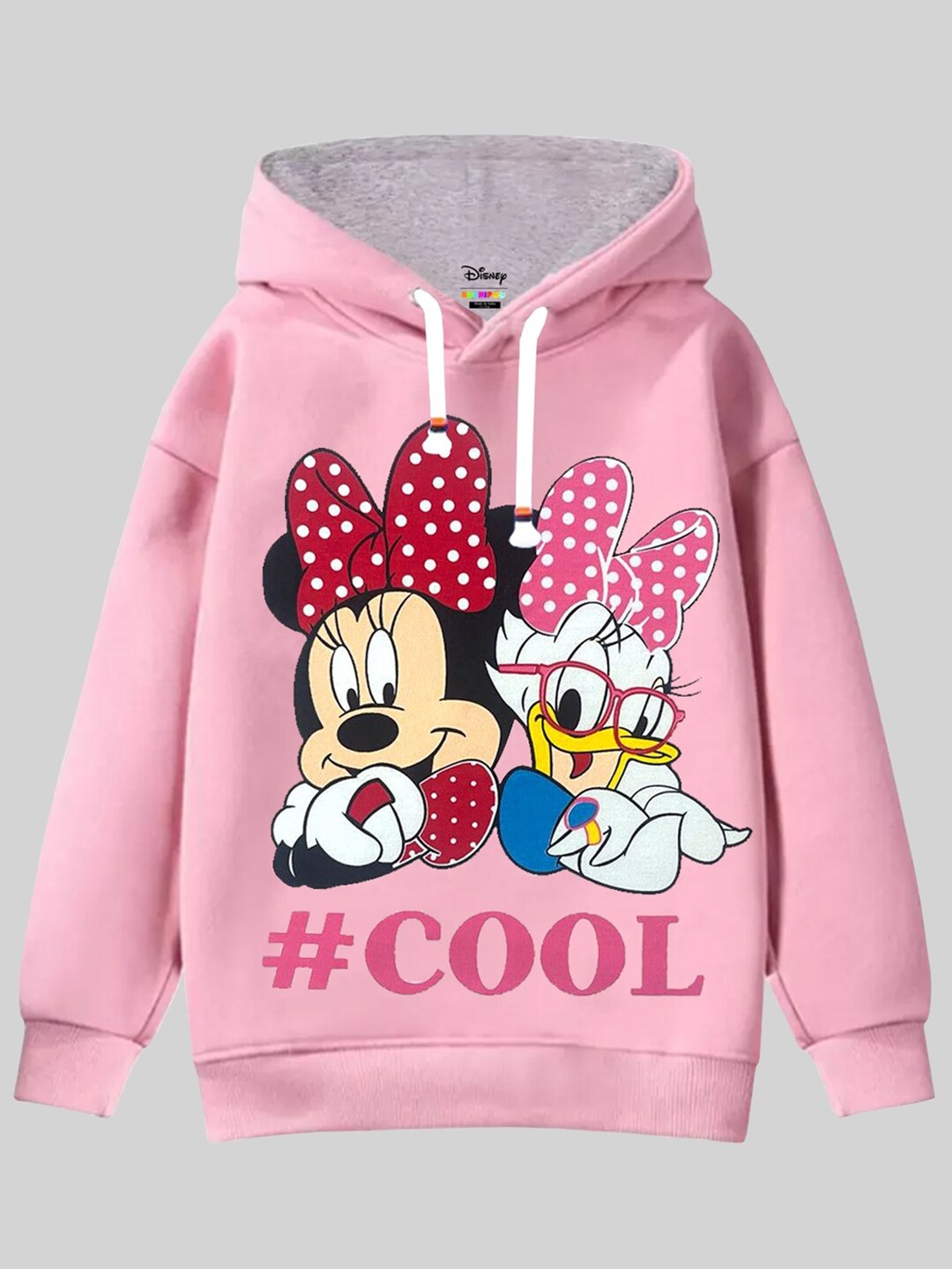 

KUCHIPOO Girls Minnie & Daisy Printed Hooded Pullover, Pink