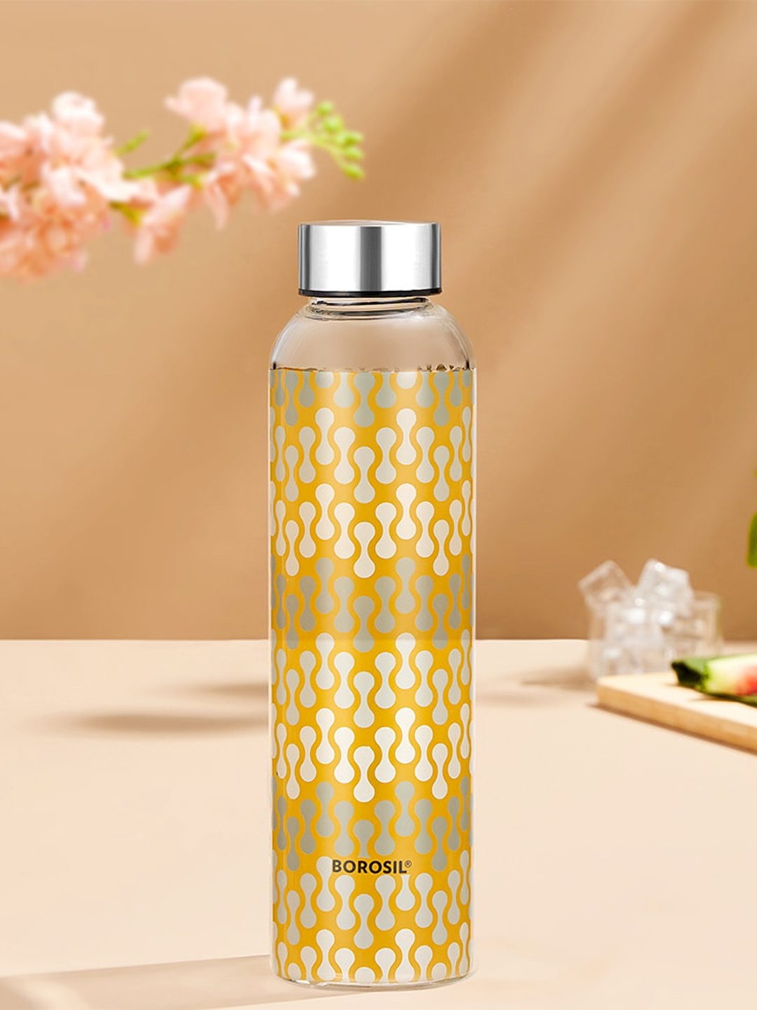 

BOROSIL Artisan Transparent & Grey Borosilicate Glass Bottle 550 ml