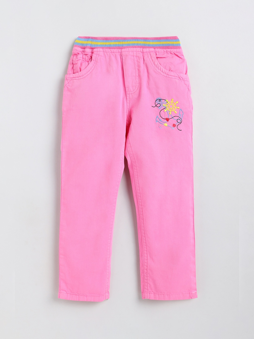 

Olio Kids Girls Easy Wash Cotton Trousers, Pink