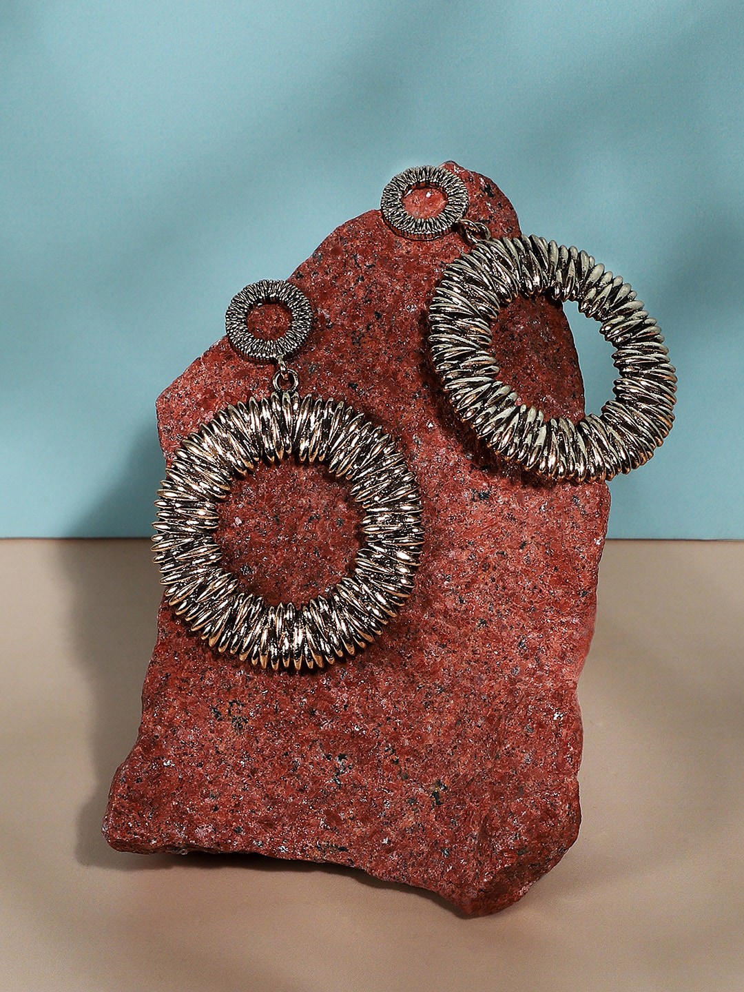 

SOHI Contemporary Chandbalis Earrings, Gold