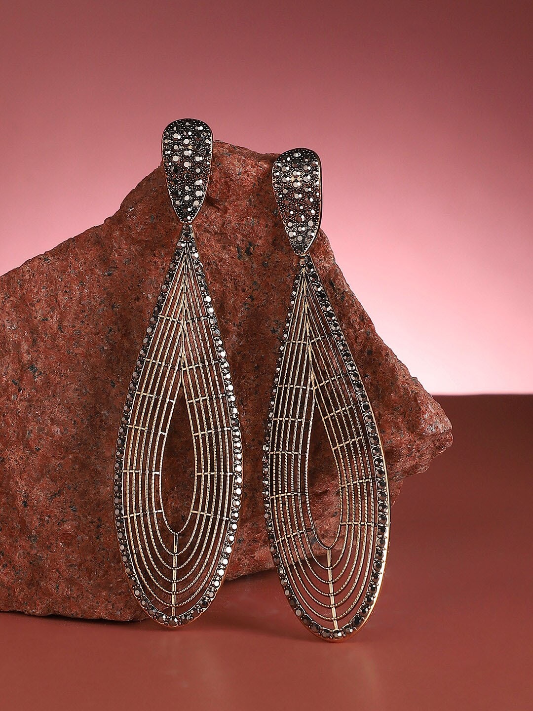 

SOHI Silver-Plated Contemporary Hoop Earrings