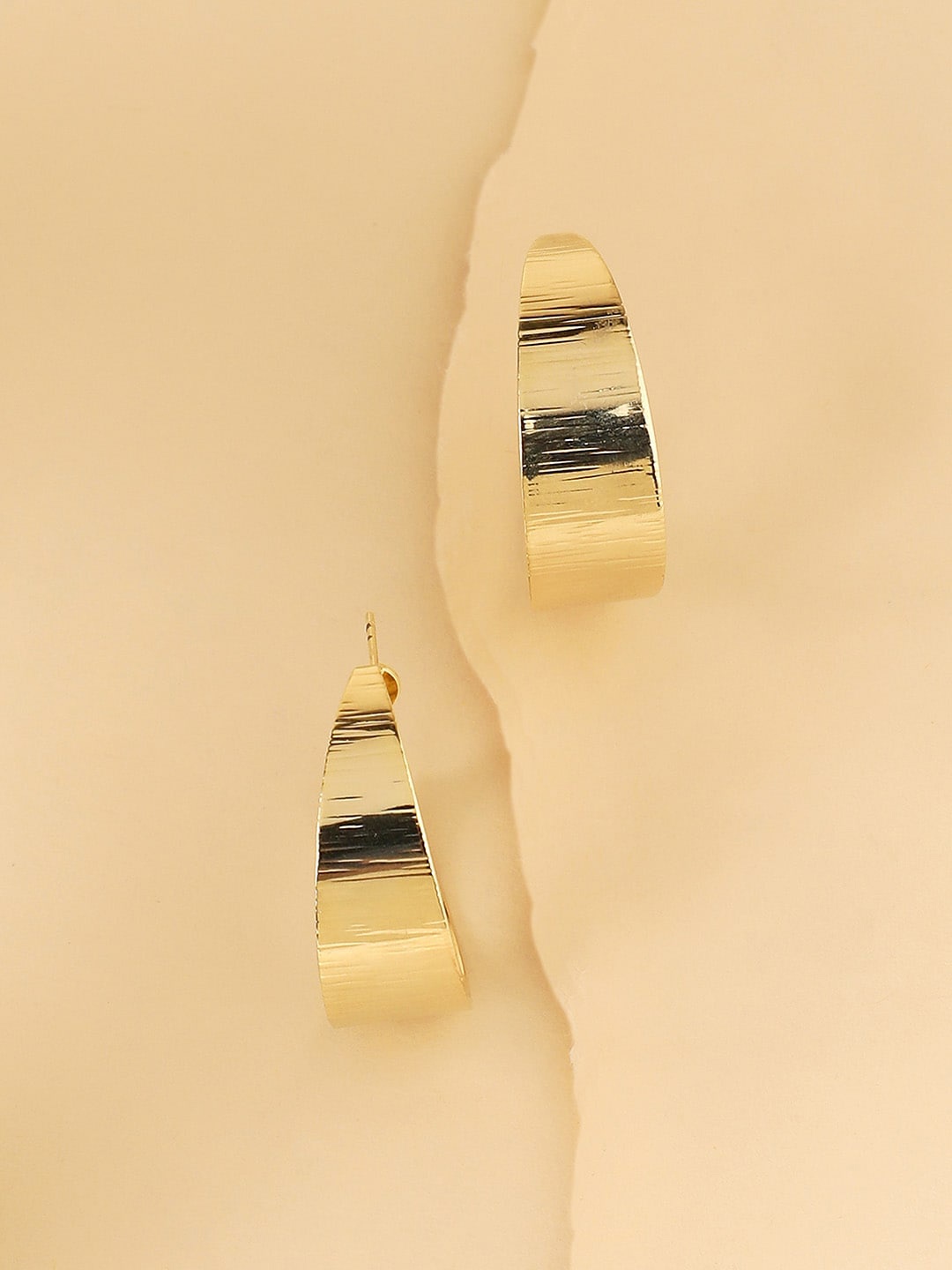 

SOHI Gold-Plated Contemporary Half Hoop Earrings