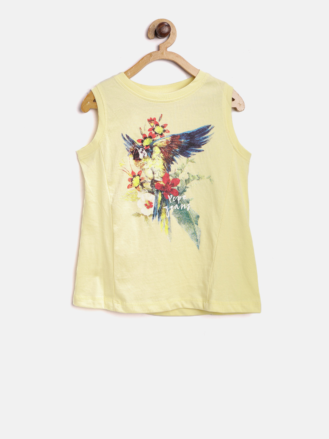 

Pepe Jeans Girls Yellow Printed Round Neck Pure Cotton T-shirt