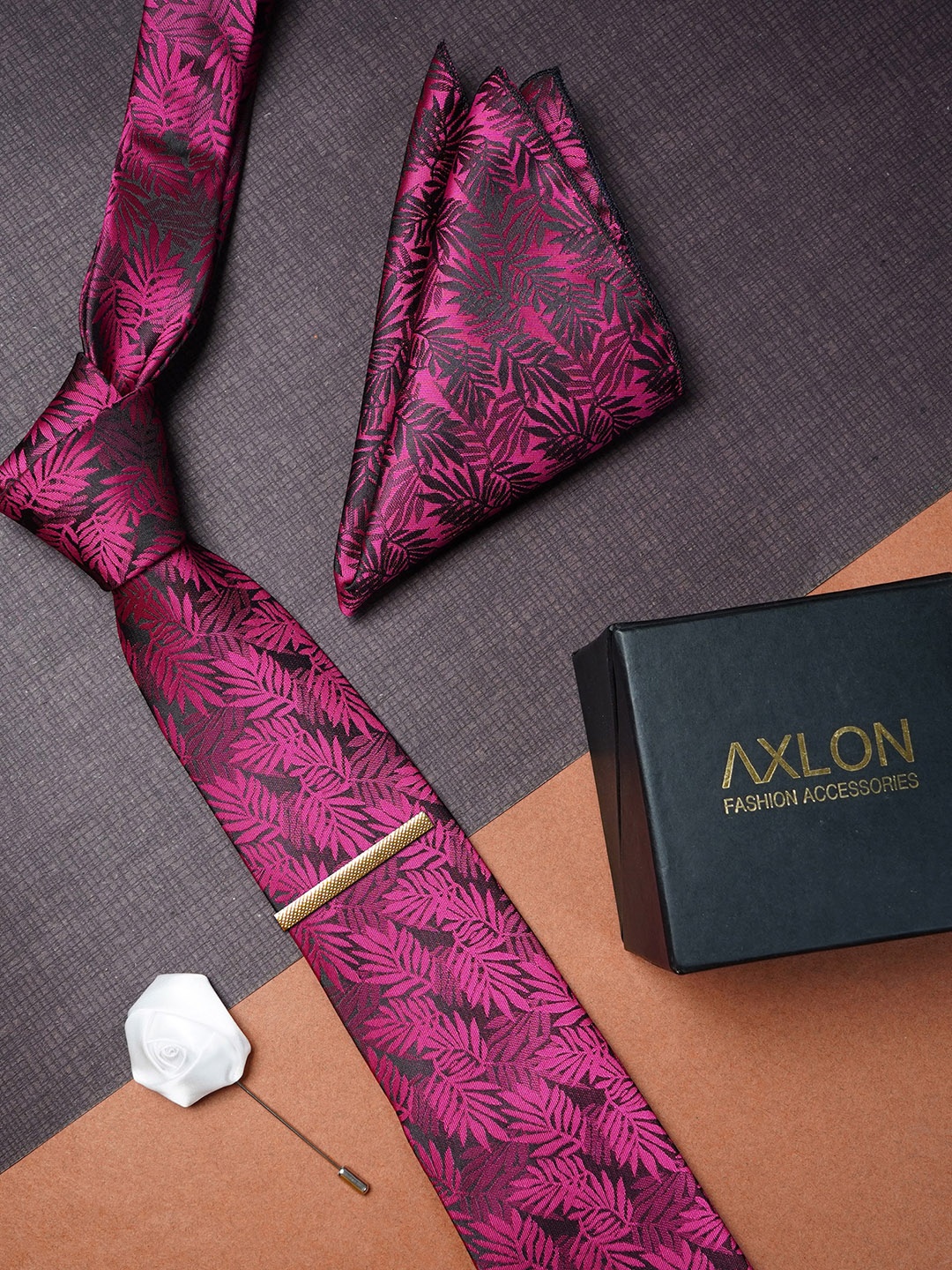 

AXLON Men Woven Design Accessory Gift Set, Purple