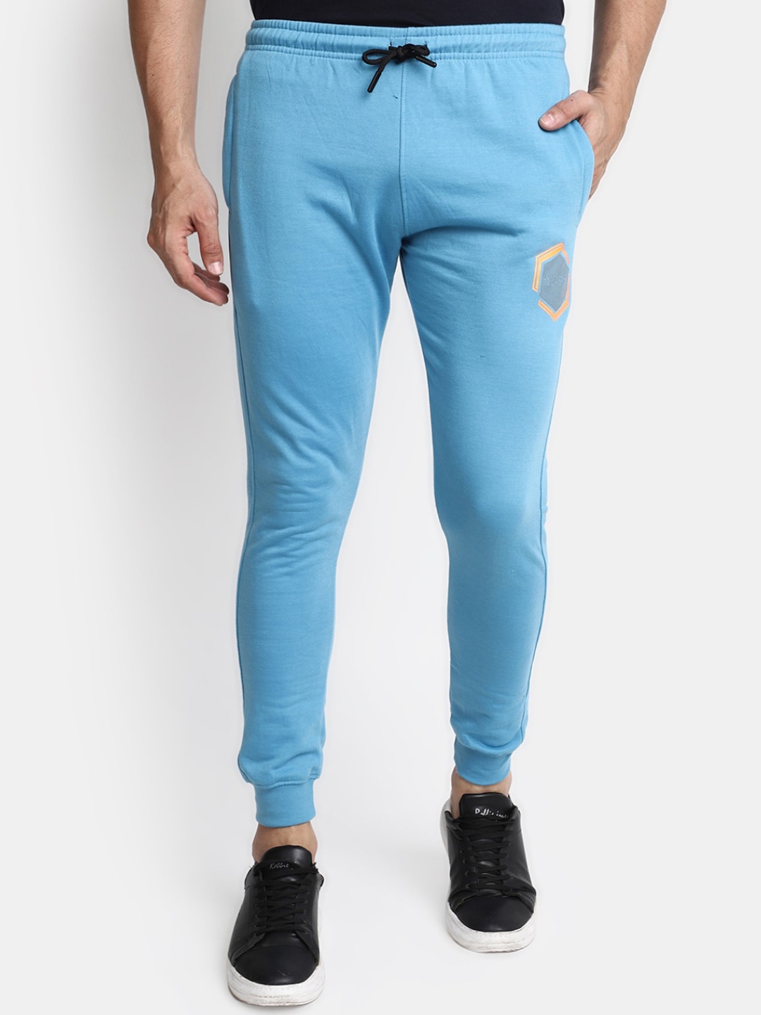 

V-Mart Men Regular Fit Cotton Casual Joggers, Blue