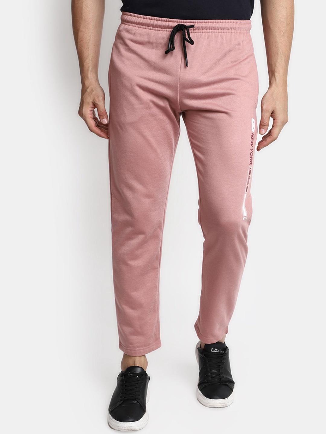 

V-Mart Men Mid-rise Cotton Track Pants, Pink