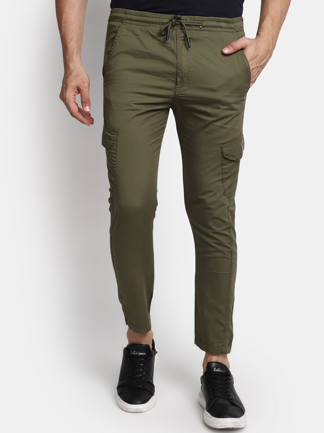 

V-Mart Men Regular Fit Mid-Rise Cotton Track Pant, Olive