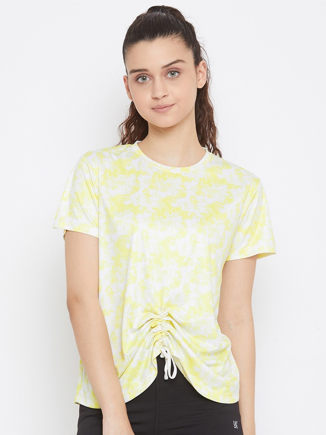 

URKNIT Tie and Dyed Ruched Top, Yellow