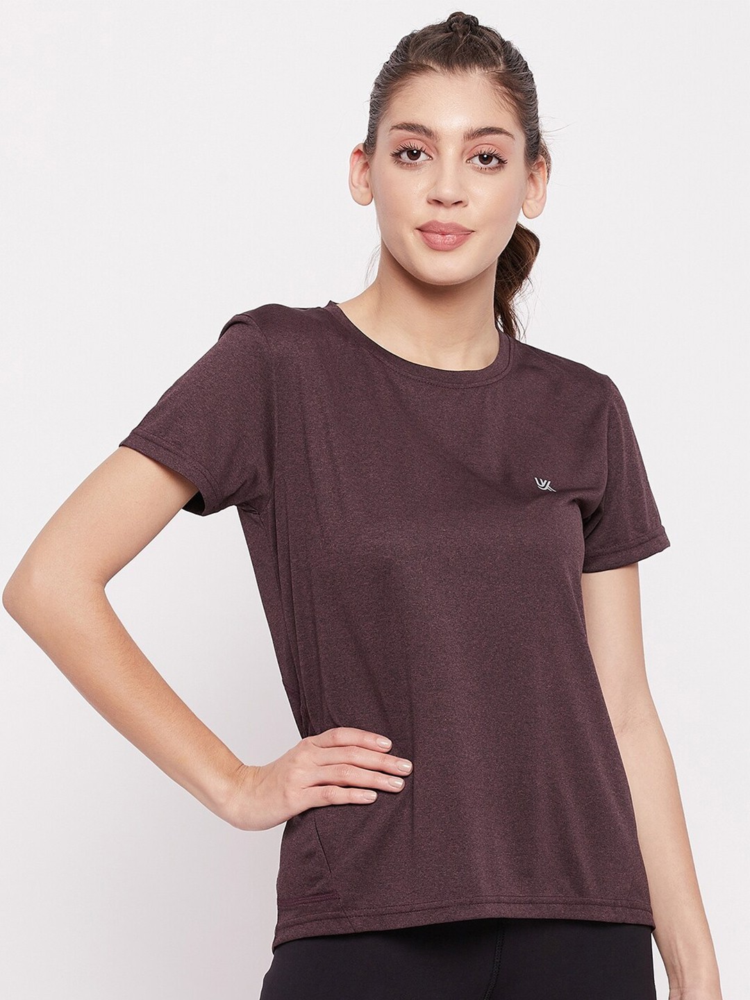 

URKNIT Round Neck Sports T-Shirt, Burgundy