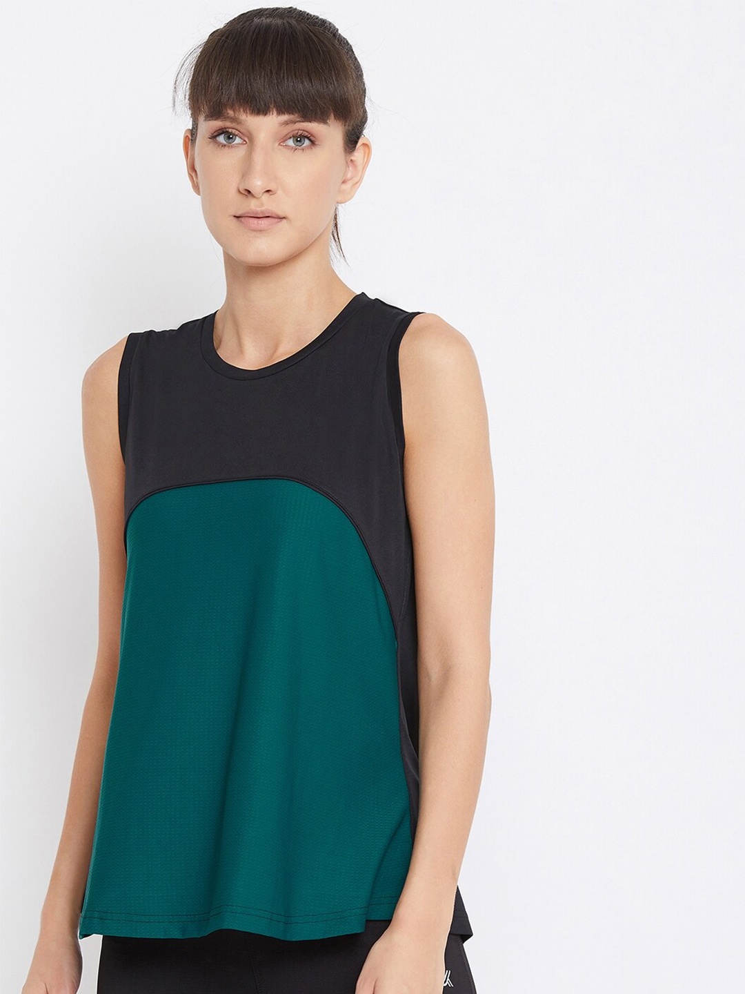 

URKNIT Colourblocked Sleeveless Top, Green