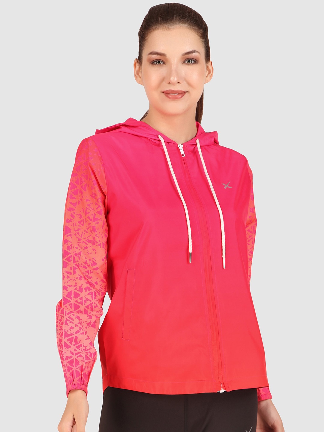 

HRX by Hrithik Roshan Orange Hooded Tailored Sports Jacket
