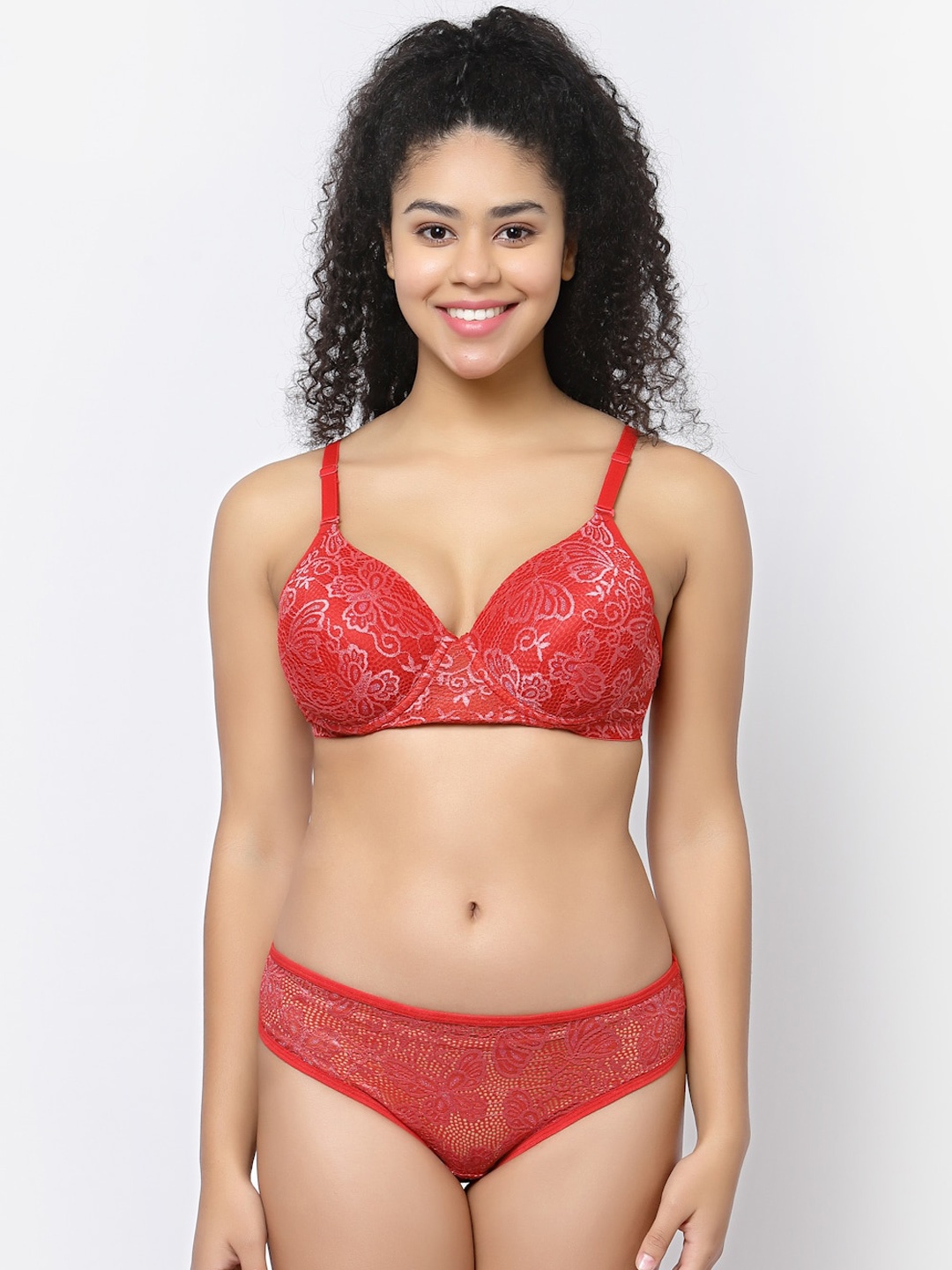 

CUKOO Self-Design Lingerie Set, Red