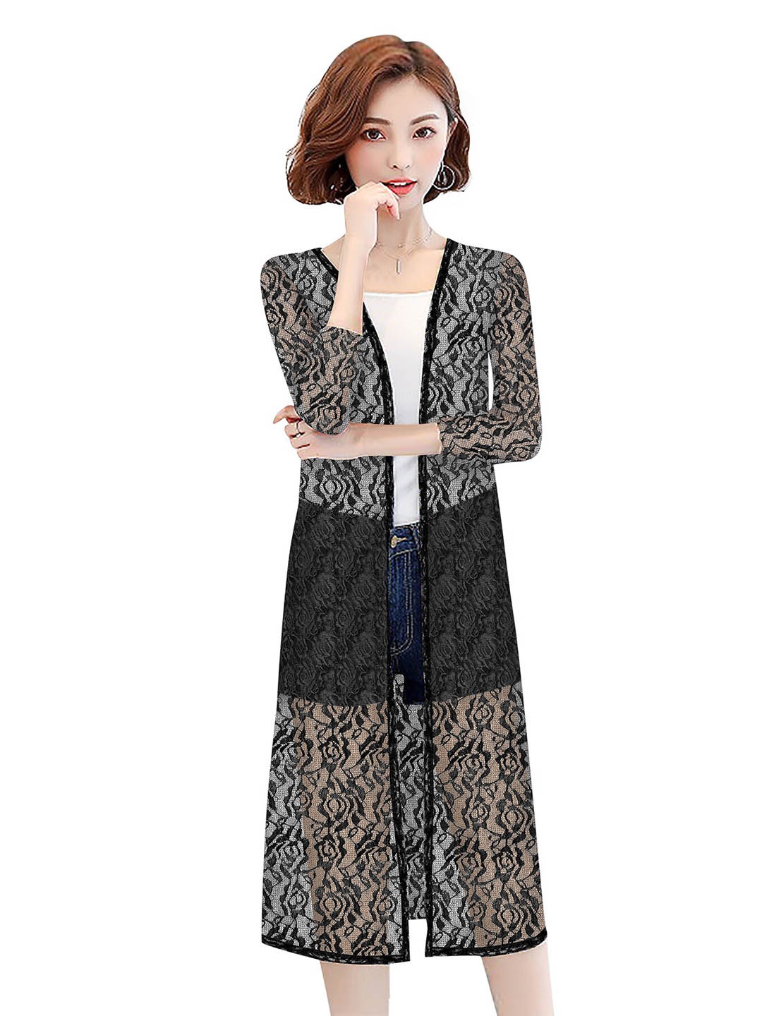 

BAESD Self Design Longline Shrug, Black
