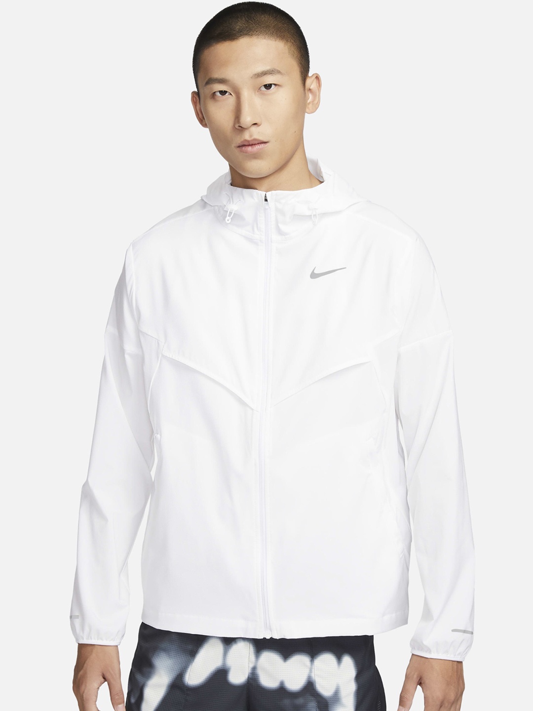 

Nike Windrunner Logo Printed Hooded Jacket, White