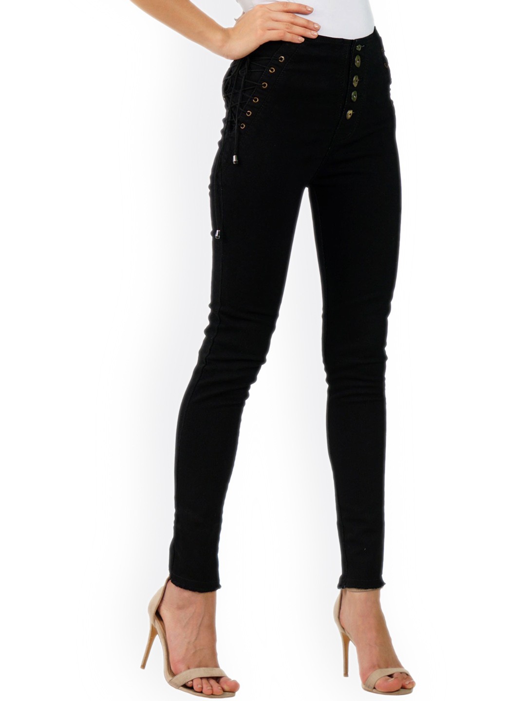 

MM-21 Women Jean Skinny Fit High-Rise Stretchable Jeans, Black
