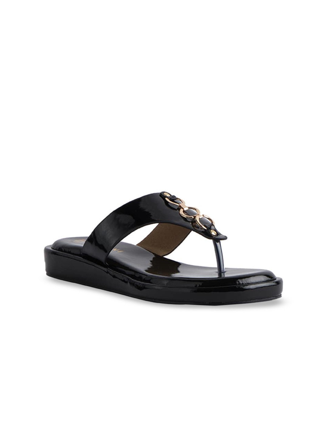 

ERIDANI Milana Embellished T-Strap Flats, Black