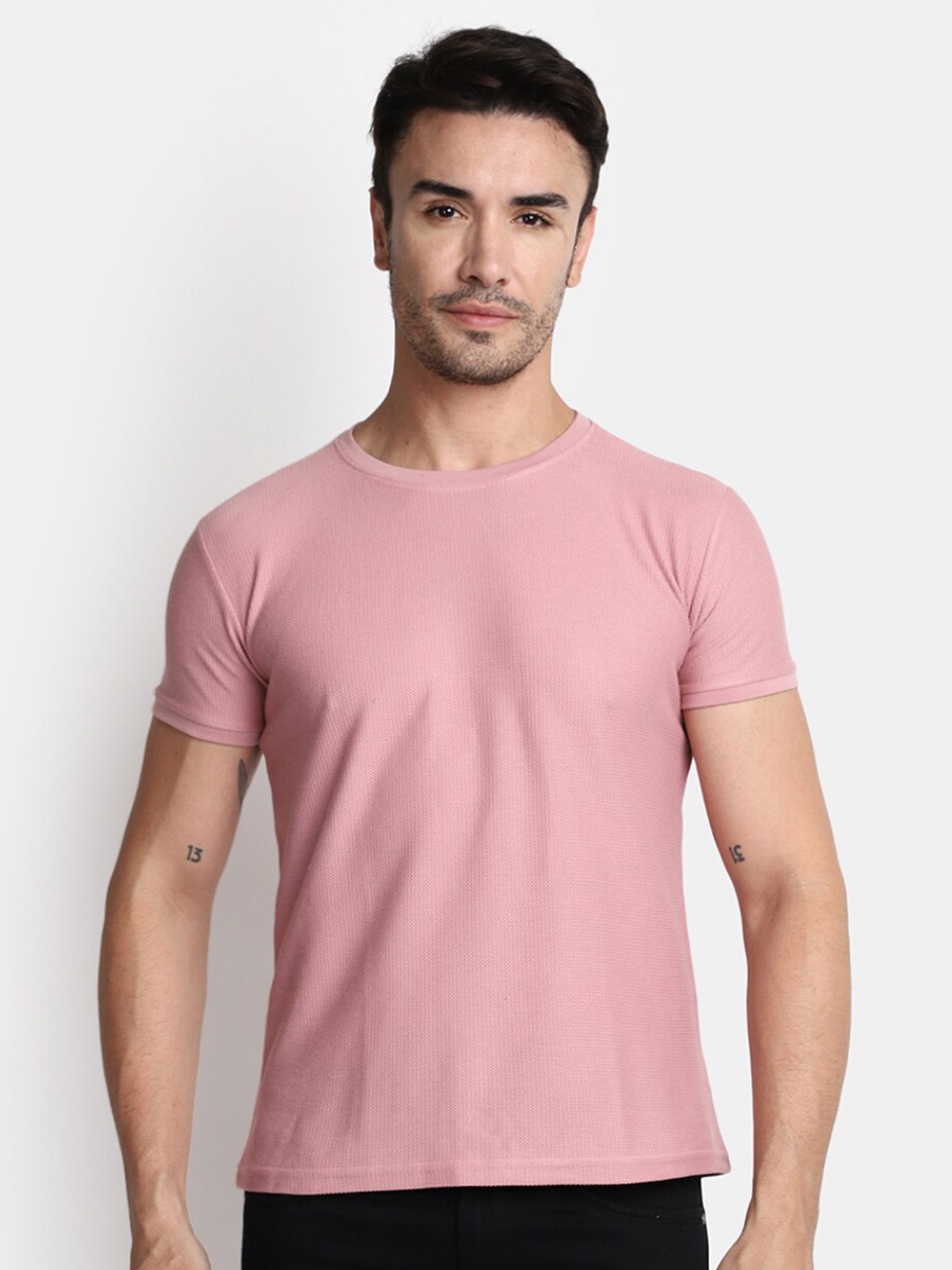 

V-Mart Cotton Slim Fit T-shirt, Pink