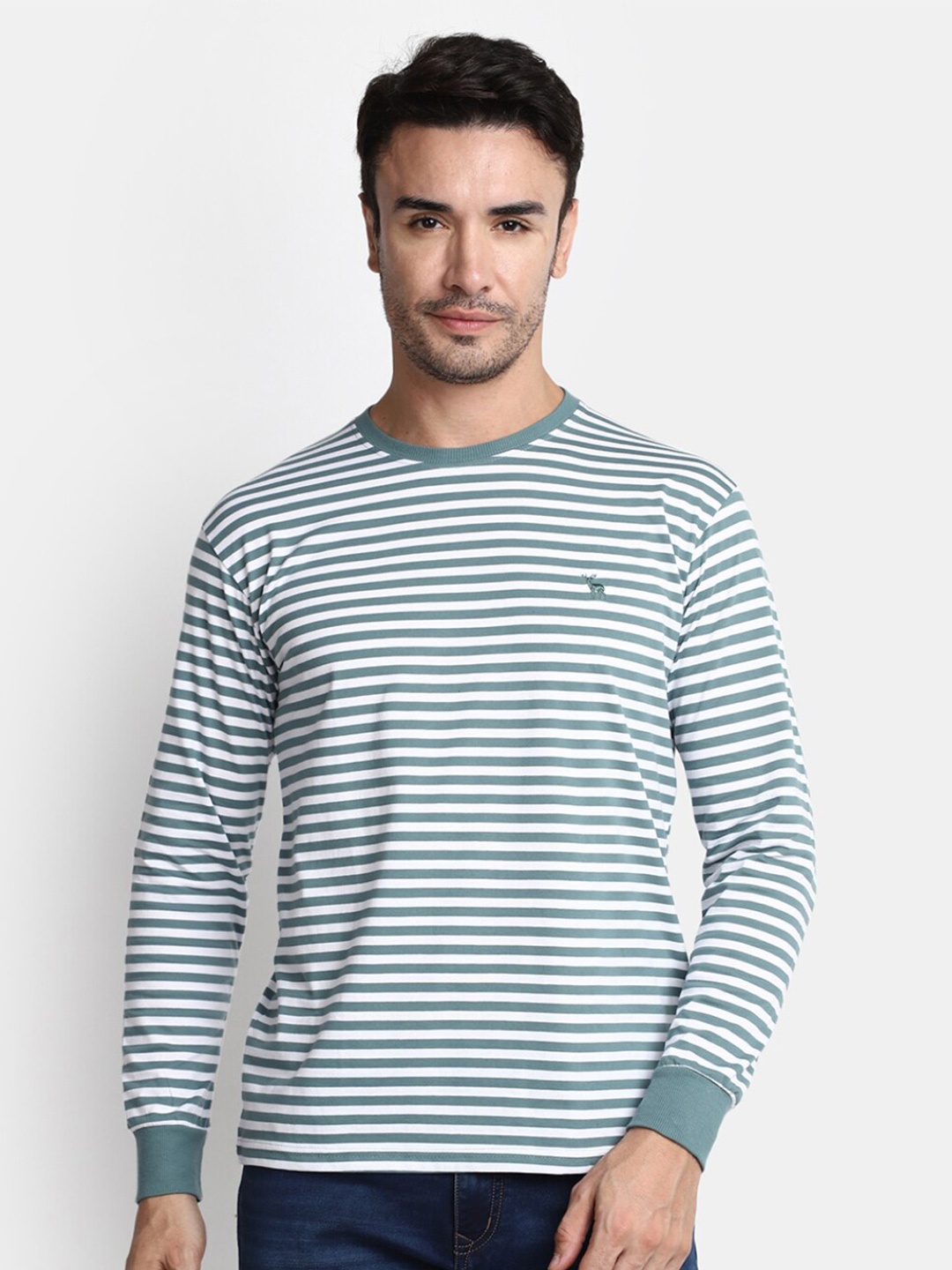 

V-Mart Striped Long Sleeves T-shirt, Green