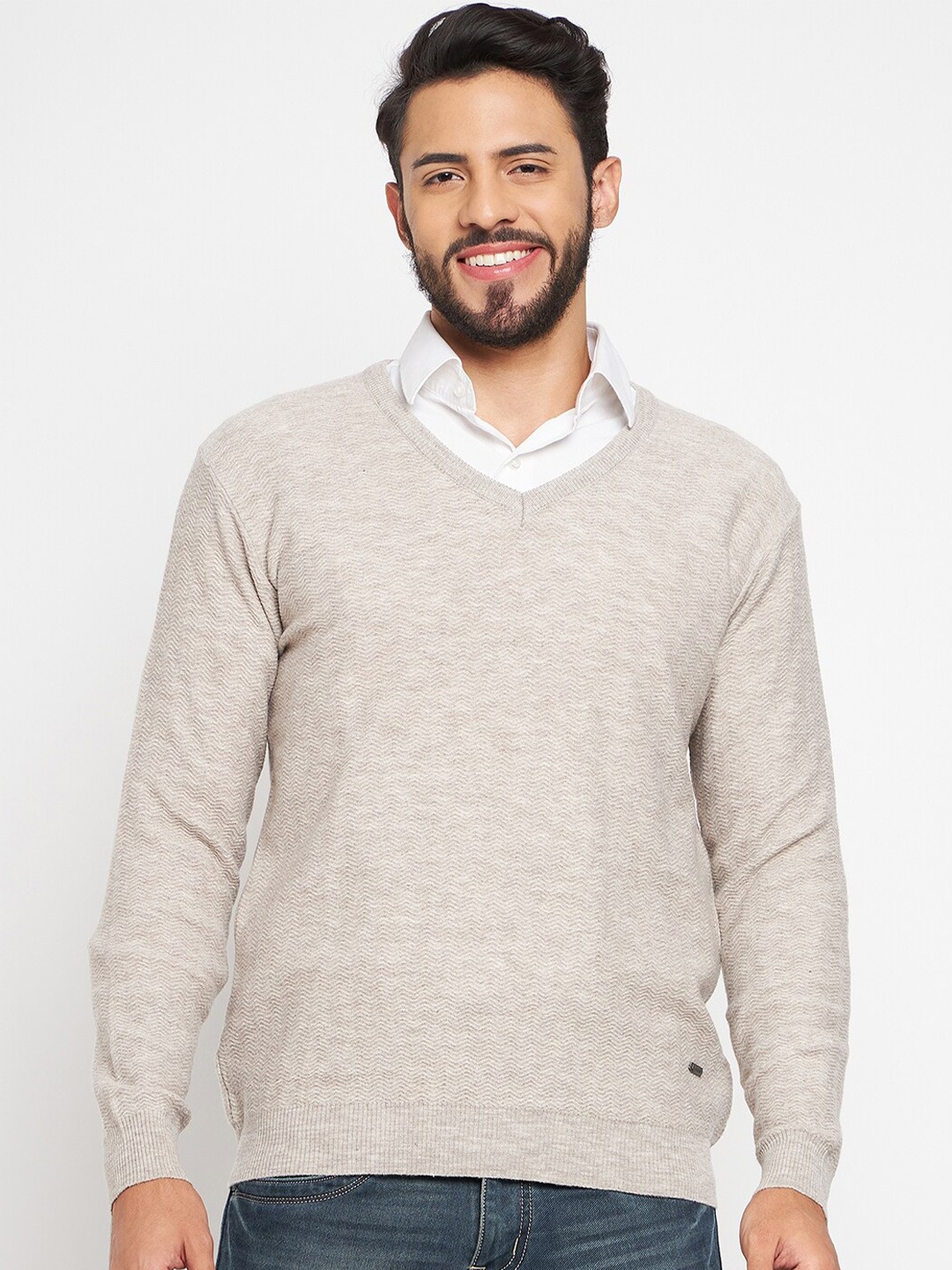 

Duke Ribbed Acrylic Pullover Sweaters, Cream