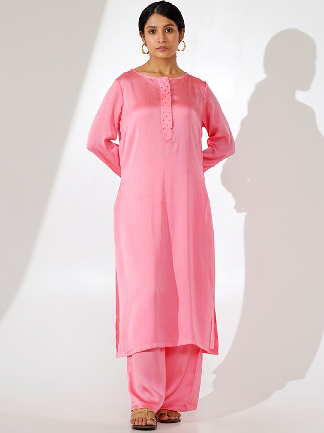 

indy Raaga Regular Kurta with Palazzos, Peach