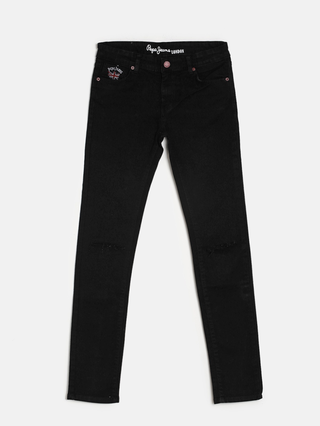 

Pepe Jeans Girls Black Regular Fit Mid-Rise Clean Look Jeans