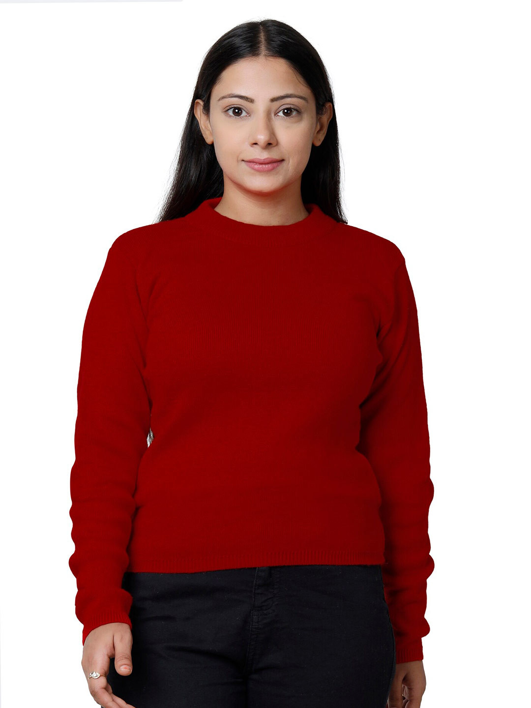 

IndiWeaves Round Neck Woollen Pullover, Maroon