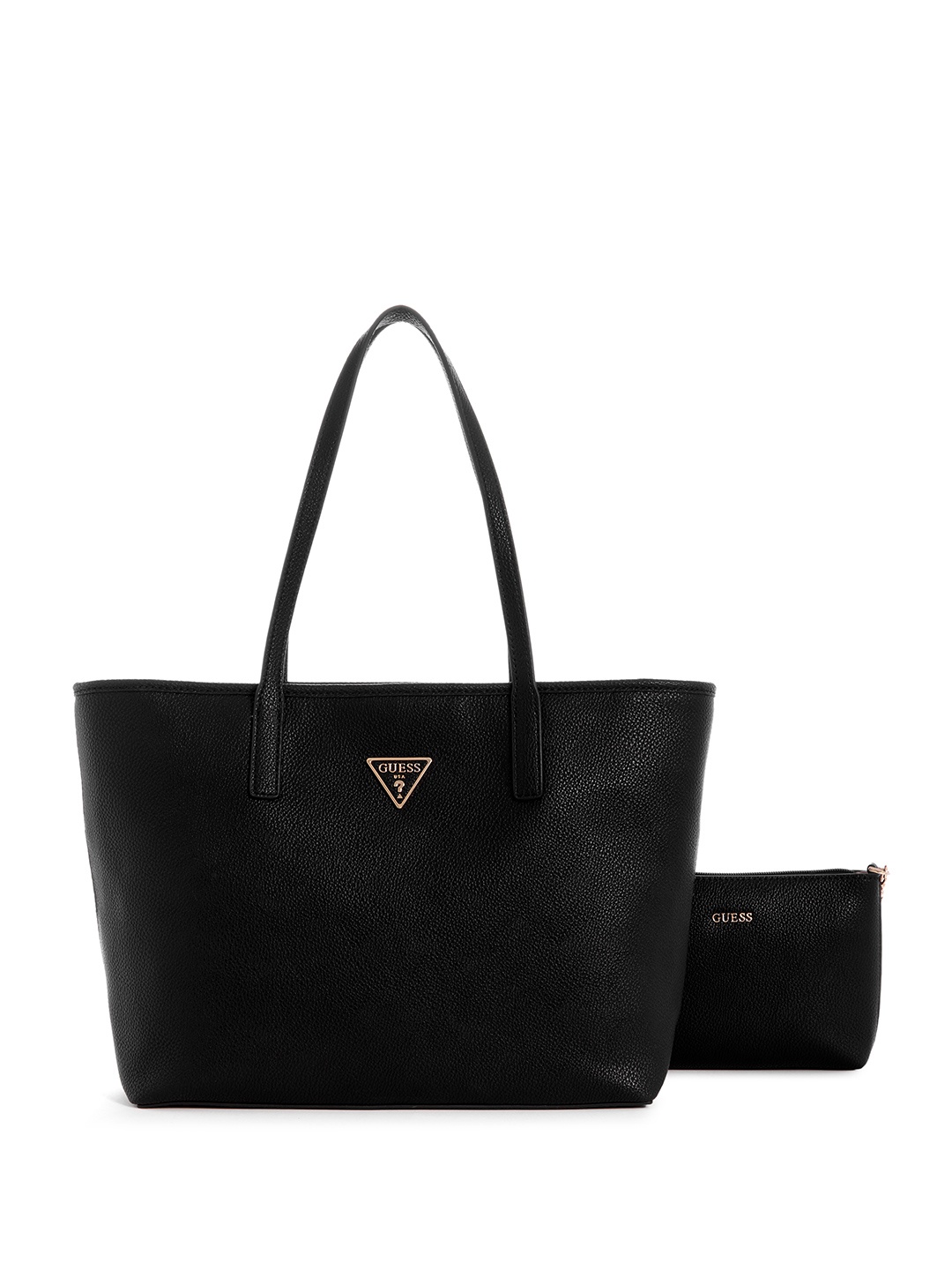 

GUESS Solid Structured Shoulder Bag With Sling Bag, Black