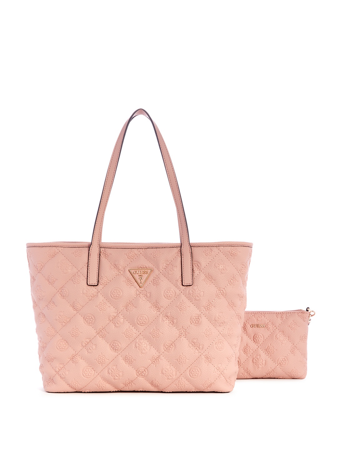 

GUESS Floral Textured Structured Shoulder Bag with Quilted Detail, Pink