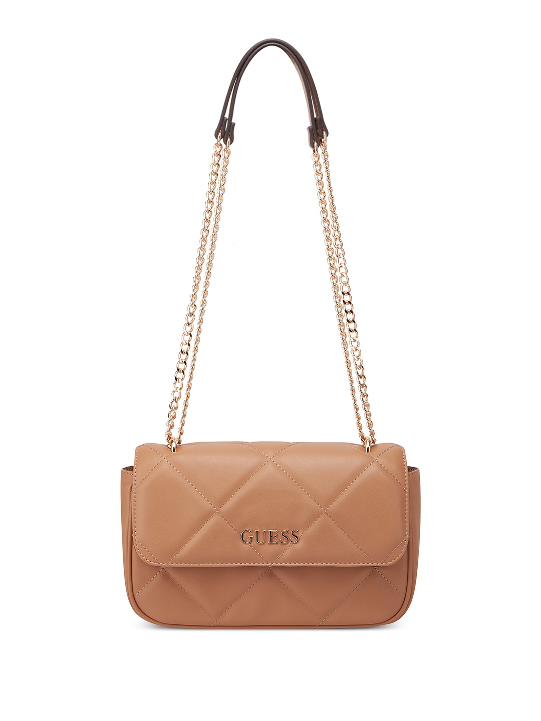 

GUESS Quilted Structured Shoulder Bag, Brown