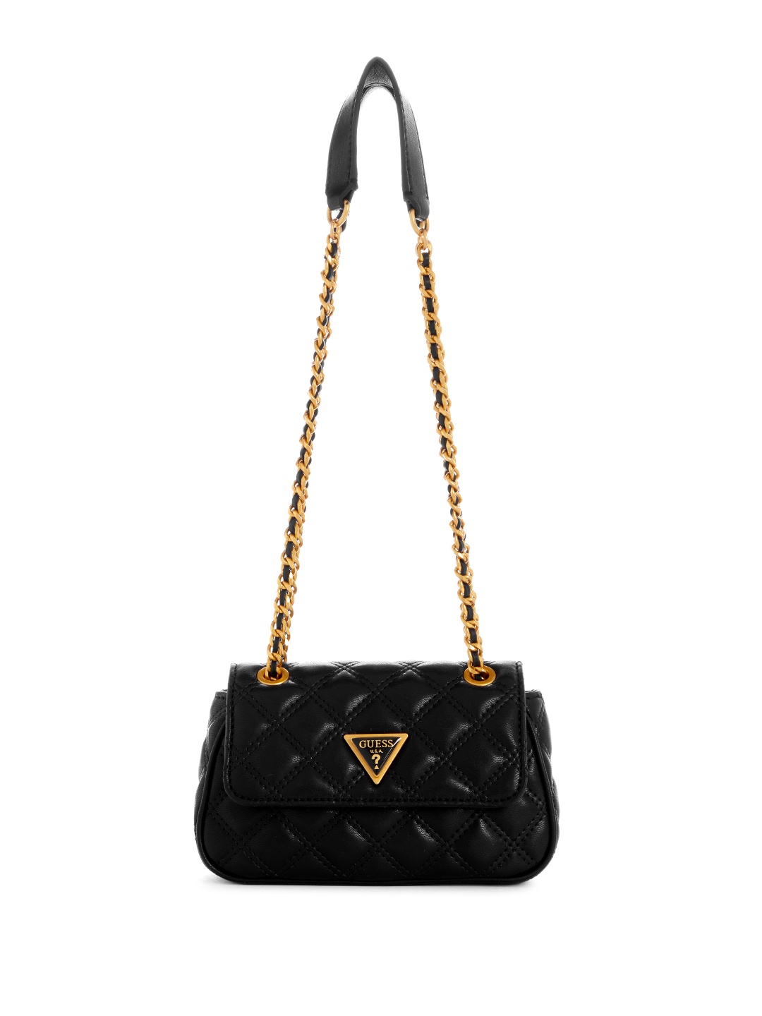 

GUESS Structured Shoulder Bag with Quilted Detail, Black