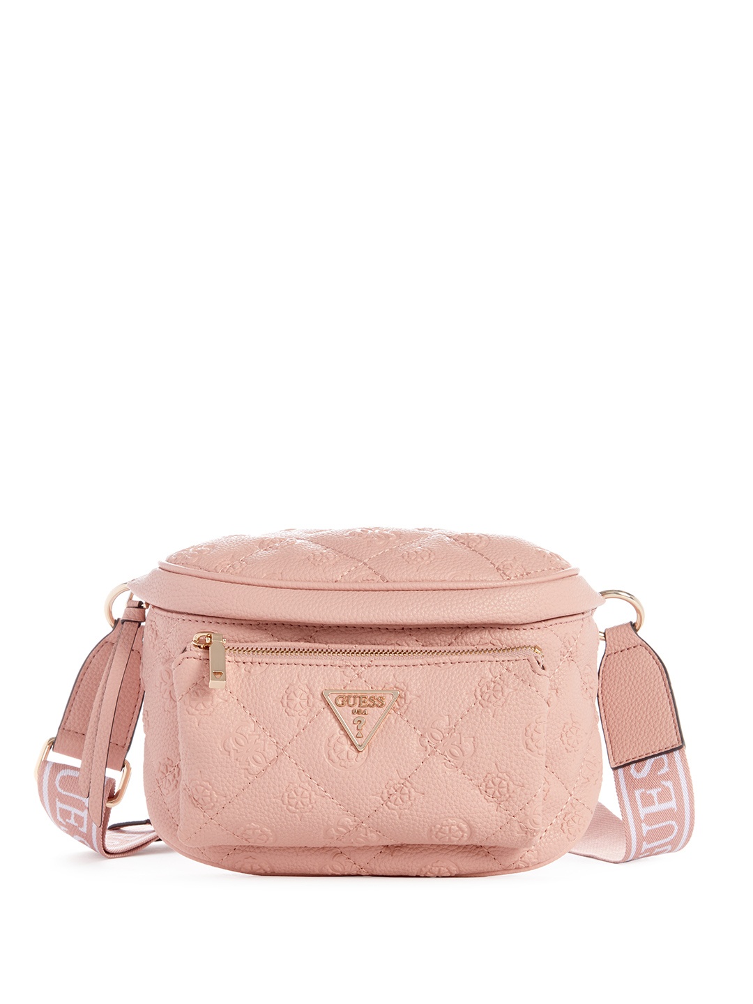 

GUESS Brand Logo Textured Structured Sling Bag, Pink
