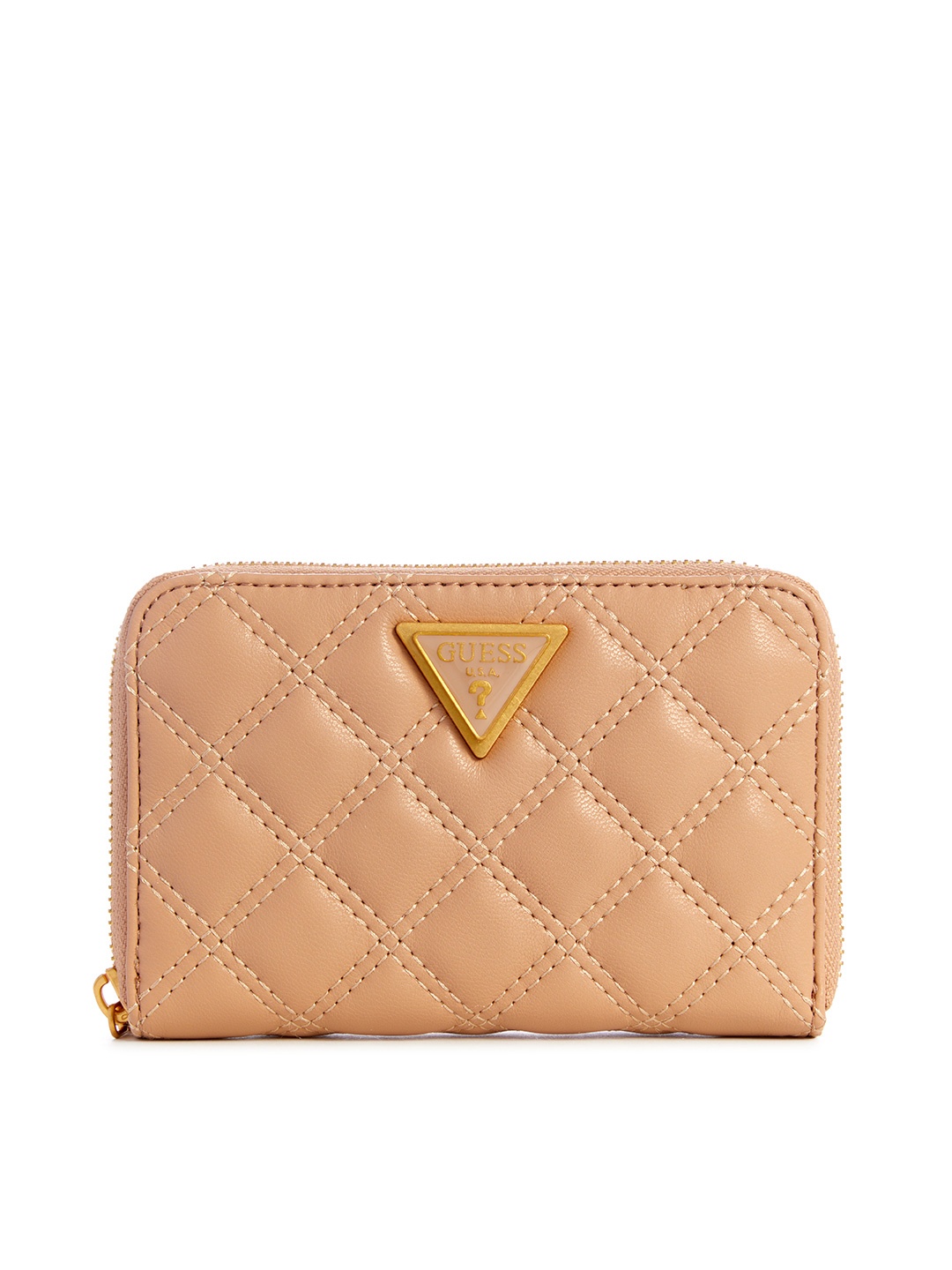 

GUESS Women Quilted Detail Zip Around Wallet, Nude