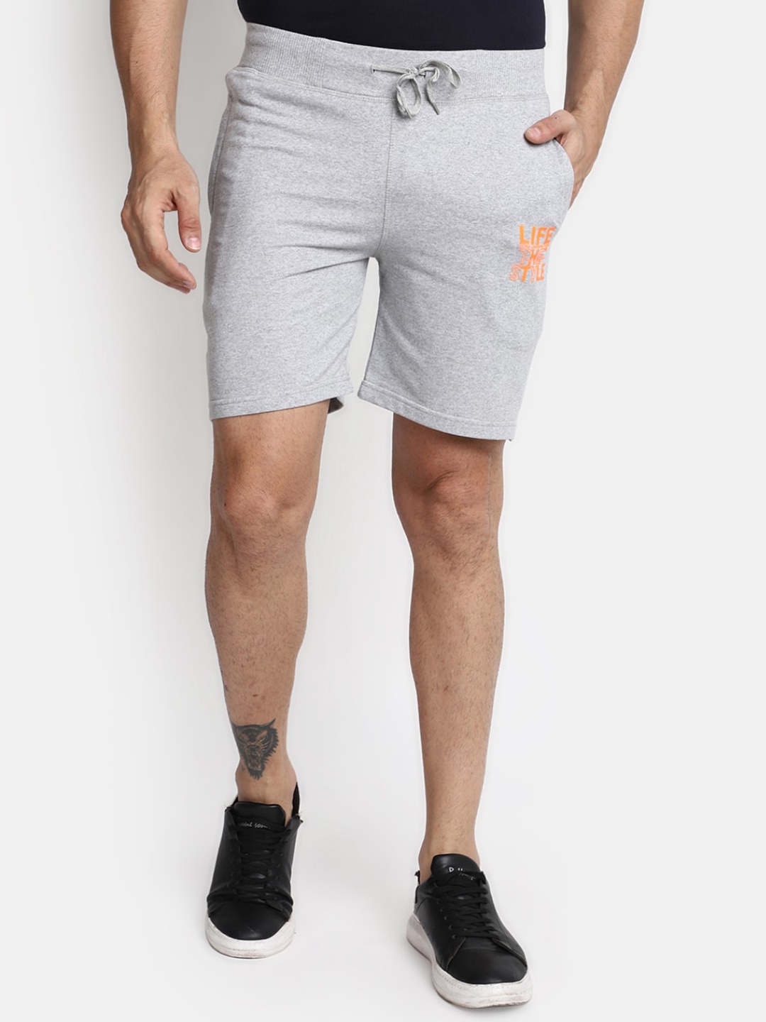 

V-Mart Men Mid-Rise Cotton Shorts, Grey